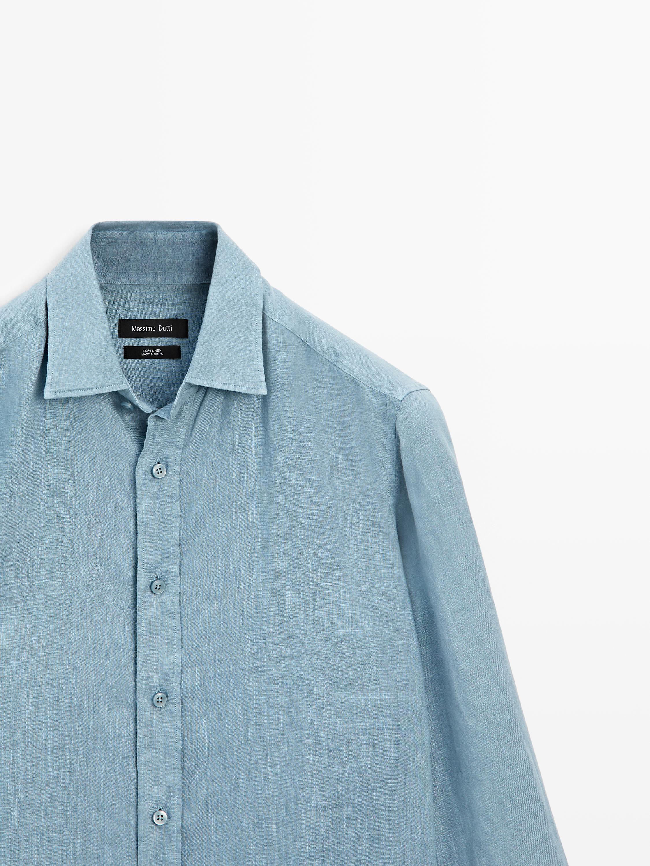 100% linen slim fit shirt